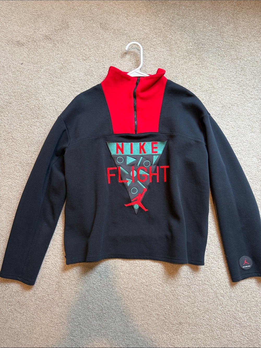 Nike Black & Red Flight Half-Zip Pullover